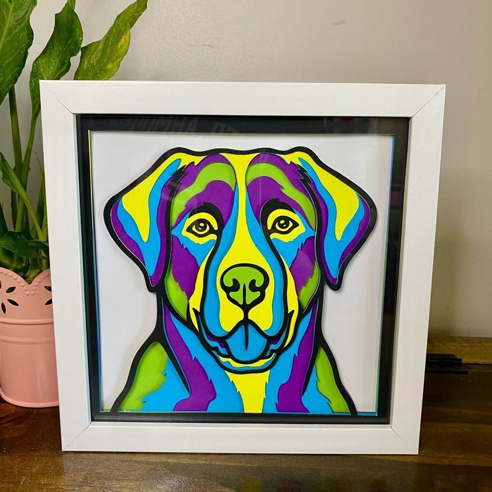 3D Labrador Multicolor Shadowbox - Picture 4 of 8